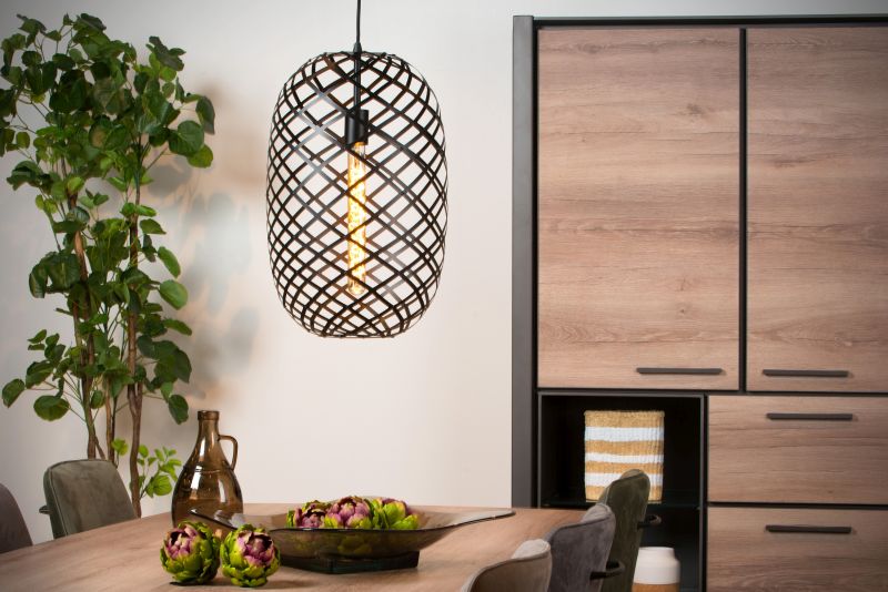 Lucide WOLFRAM - Závesné svietidlo - Ø 32 cm - 1xE27 - Čierna